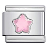 Stainless Steel 9mm Shiny Pink Star Link for Italian Charm Bracelet
