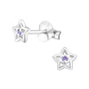 Children's Sterling Silver 'June Birthstone' Star Stud Earrings