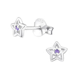 Children's Sterling Silver 'June Birthstone' Star Stud Earrings