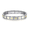 Stainless Steel 18 Link Shiny Italian Charm Starter Bracelet (GOLD STAR Links)- Classic 9mm Size
