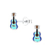 Children's Sterling Silver 'Blue Guitar' Stud Earrings
