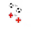 Children's Sterling Silver Set of 2 Pairs of 'Come on England' Football Themed Stud Earrings