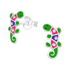Children's Sterling Silver 'Lizard with Crystals' Stud Earrings
