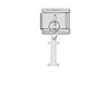 Stainless Steel 9mm Shiny Link with Dangling Letter I for Italian Charm Bracelet