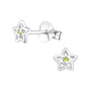 Children's Sterling Silver 'August Birthstone' Star Stud Earrings