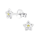 Children's Sterling Silver 'November Birthstone' Star Stud Earrings