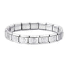 Stainless Steel 18 Link Shiny Italian Charm Starter Bracelet (YIN YANG Links)- Classic 9mm Size