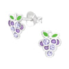 Children's Sterling Silver 'Bunch of Grapes' Crystal Stud Earrings