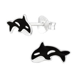 Children's Sterling Silver Orca/Killer Whale Stud Earrings