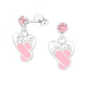 Children's Sterling Silver 'Pink Drop Ballet Shoes'  Stud Earrings