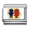 Stainless Steel 9mm Shiny 'Boy and Girl' Link for Italian Charm Bracelet