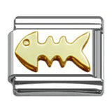 Stainless Steel 9mm Shiny Fish Bone Link for Italian Charm Bracelet