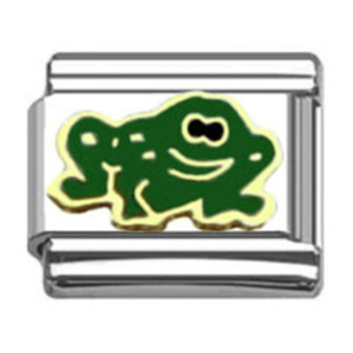 Stainless Steel 9mm Shiny Frog Link for Italian Charm Bracelet