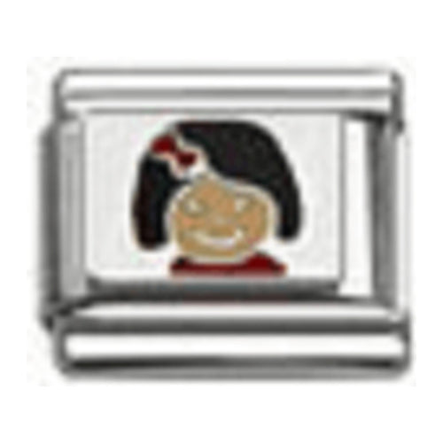 Stainless Steel 9mm Shiny Girl Link for Italian Charm Bracelet
