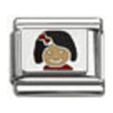 Stainless Steel 9mm Shiny Girl Link for Italian Charm Bracelet