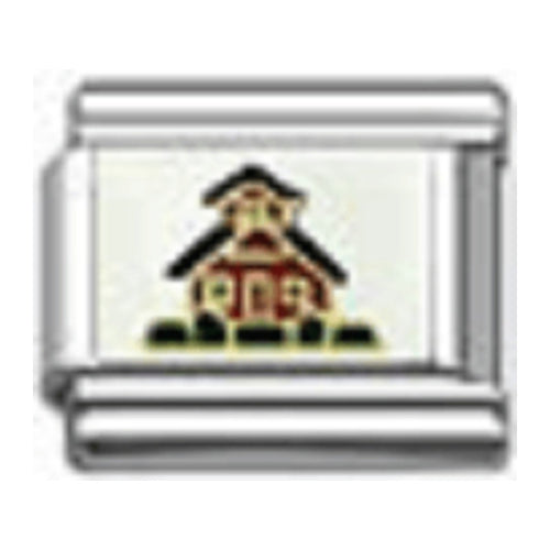 Stainless Steel 9mm Shiny House Link for Italian Charm Bracelet