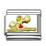 Stainless Steel 9mm Shiny Leaping Cheerleader Link for Italian Charm Bracelet