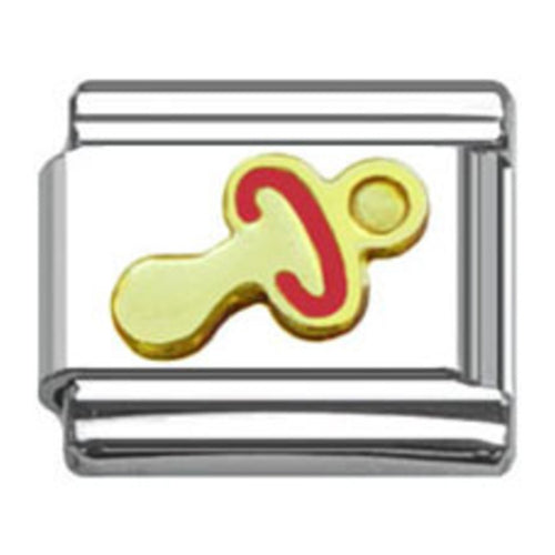 Stainless Steel 9mm Shiny Link with Dummy/Pacifier for Italian Charm Bracelet