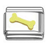 Stainless Steel 9mm Shiny Link with Gold Plated Dog Bone for Italian Charm Bracelet