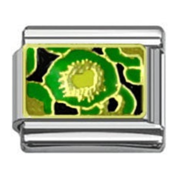 Stainless Steel 9mm Shiny Link with Kiwi Pattern for Italian Charm Bracelet