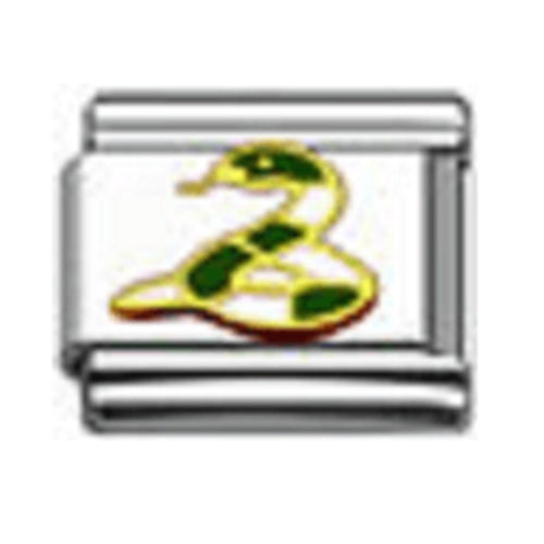 Stainless Steel 9mm Shiny Link with Snake for Italian Charm Bracelet