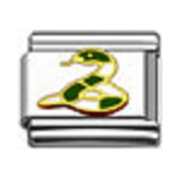 Stainless Steel 9mm Shiny Link with Snake for Italian Charm Bracelet