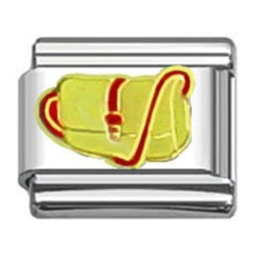 Stainless Steel 9mm Shiny Link with Yellow Bag for Italian Charm Bracelet