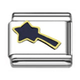 Stainless Steel 9mm Shiny Shooting Star Link for Italian Charm Bracelet
