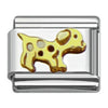 Stainless Steel 9mm Shiny 'Spotty Dalmatian Dog' Link for Italian Charm Bracelet