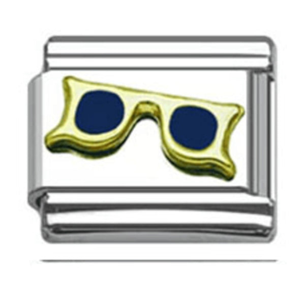 Stainless Steel 9mm Shiny Sunglasses Link for Italian Charm Bracelet
