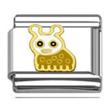 Stainless Steel 9mm Shiny Yellow Bee Link for Italian Charm Bracelet