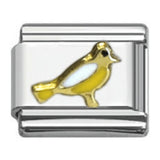 Stainless Steel 9mm Shiny 'Yellow Bird' Link for Italian Charm Bracelet