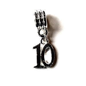 10th drop charm for bracelet or necklace