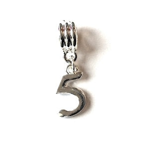 Silver Plated Number 10 Drop Charm