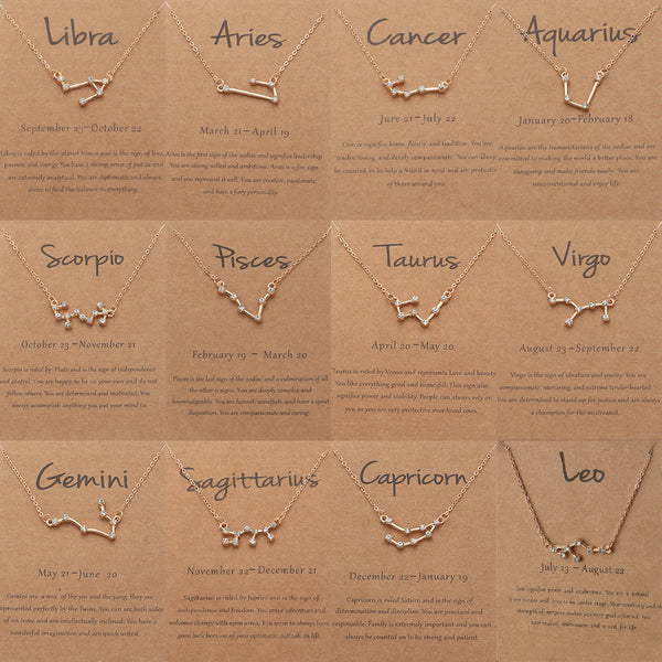 Capricorn Zodiac Constellation Pendant Necklace 22nd December - 19th January