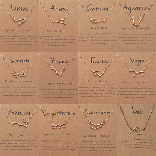 Aquarius Zodiac Constellation Pendant Necklace 20th January - 18th February