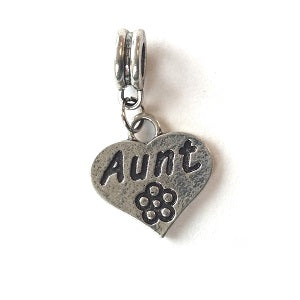 Silver Plated Mother Heart Drop Charm