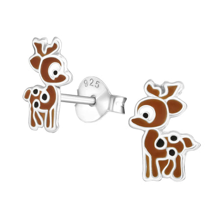 Children's Sterling Silver Christmas Teddy Bear Stud Earrings