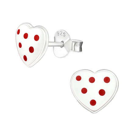 Children's Sterling Silver 'Rose Pink Dazzle Crystal Heart' Stud Earrings