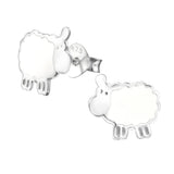 Children's Sterling Silver 'White Sheep' Stud Earrings