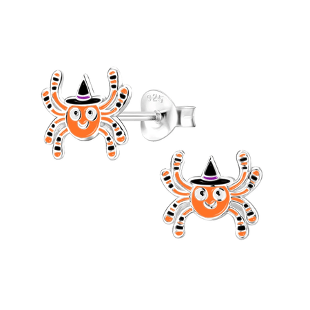 Set of 5 Silver Plated Black Halloween Themed Charms and Beads