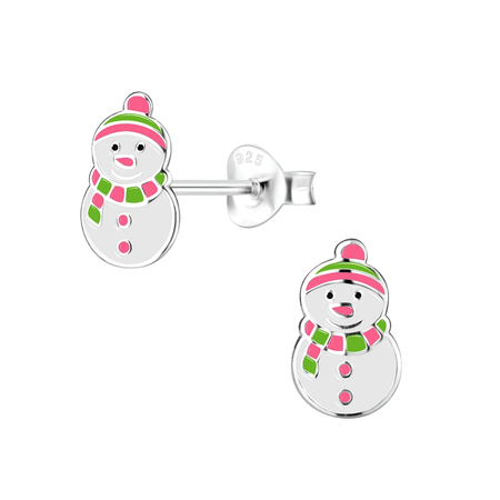 Children's Sterling Silver Christmas Snowflake Stud Earrings