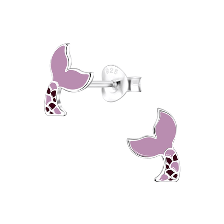Children's Sterling Silver 'Colourful Princess Carriage' Crystal Stud Earrings