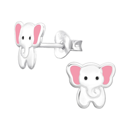 Adult's/Teen's Sterling Silver 'Pink Crystal with Bunny Rabbit Ears' Easter Stud Earrings