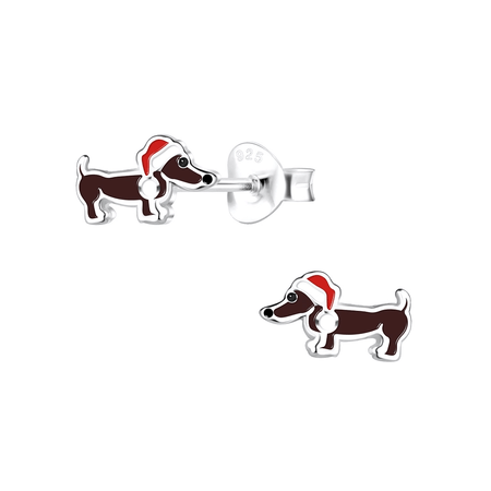 Children's Sterling Silver Set of 2 Pairs of 'Puppy Dog Love' Stud Earrings