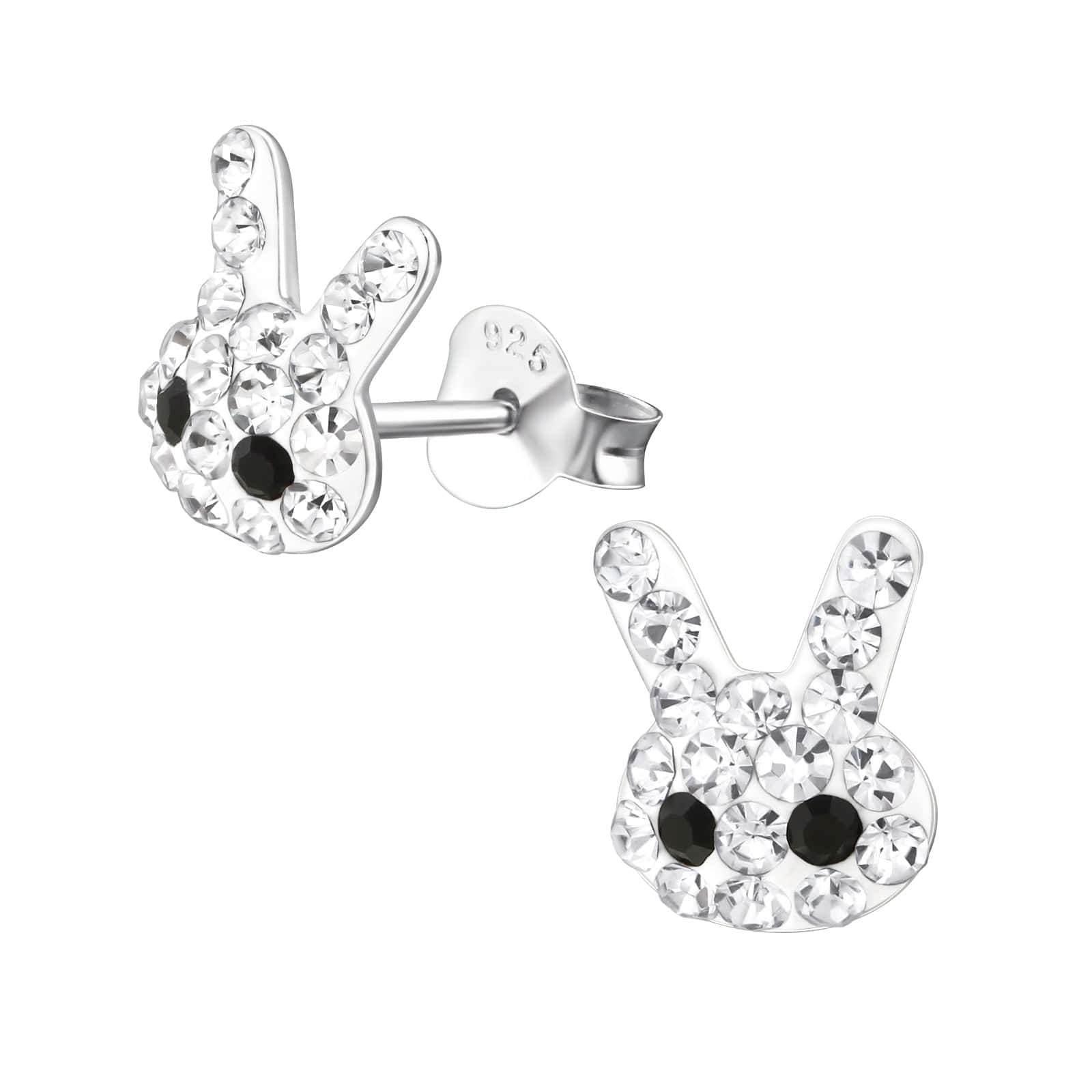 Children's Sterling Silver Crystal Bunny Rabbit Stud Earrings – Liberty ...