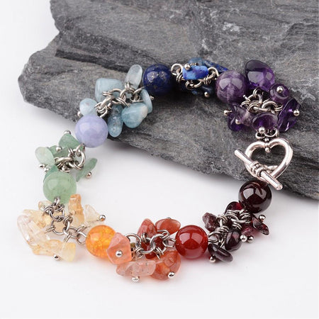 Adult's Chakra Natural Mixed Stone Pendant Necklace