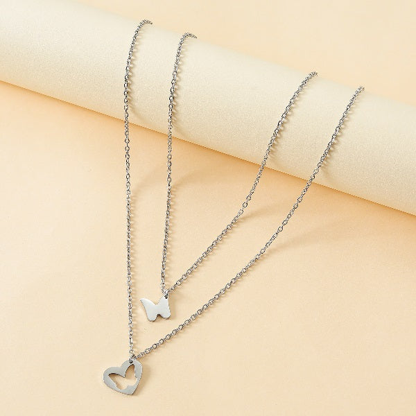 DAOCHONG Mother Daughter Necklace Set – S925 Sterling Silver, Cross & Heart Pendants, Matching Jewelry Gift