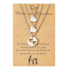 Adjustable Mother and Daughters Heart Pendant Necklace Set with Presentation Card