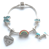 unicorn big sister bracelet gift with charms and beads